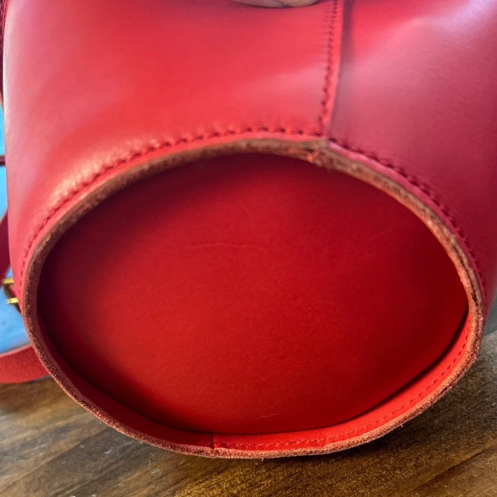 Madewell Leather Bucket Bag Drawstring Crossbody Purse Streetwear Contemporary